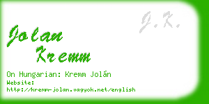 jolan kremm business card